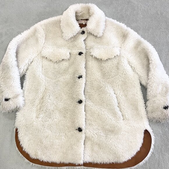 Free People Teddy Jacket Ivory Size XS - Picture 4 of 16
